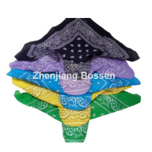 Customized Logo Printed Paisley Cotton UV Protection Bandana Cap